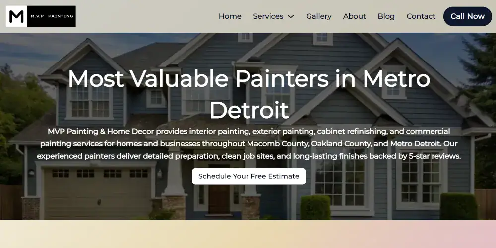 MVP Painting & Decor website image